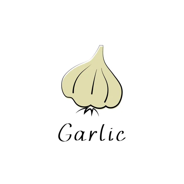 Knoblauch-Ikone Cartoon. Ein einziges Gemüse-Symbol. Vektorillustration — Stockvektor