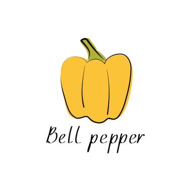 Çan biberi işareti. Paprika izole edilmiş. Vektör düz resimleme