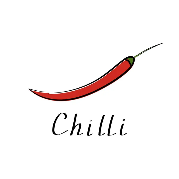 Pimenta Vermelha Jalapeno Chili Ilustração Desenho Animado Plano Vetorial — Vetor de Stock