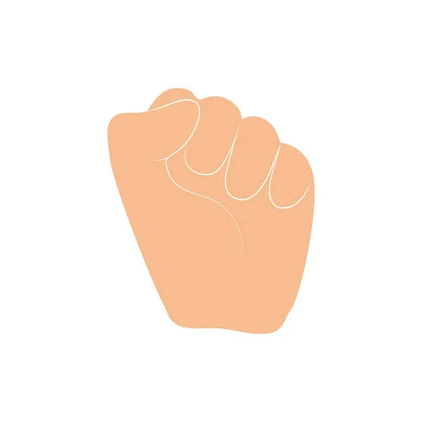 Stilisiertes Vektor Zeichen Der Faust Handflaches Symbol Revolutionsmacht Oder Unterstützungskonzept — Stockvektor