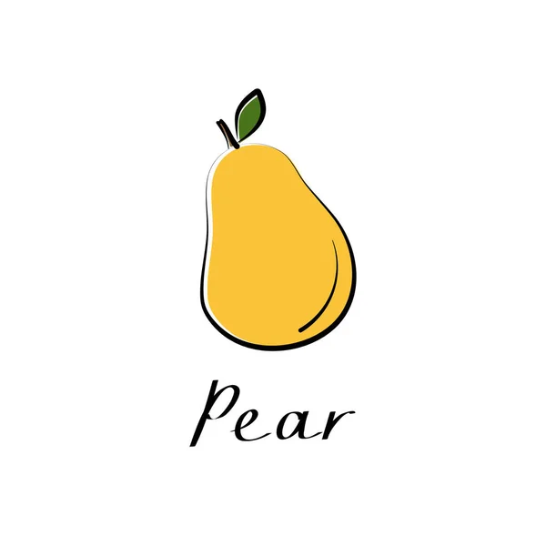 Pear Vector Cartoon Flat Illustration Fresh Berry Fruit Vegetable Logo — Stock Vector