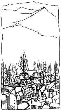 Dağları'nın eteklerinde Köyü