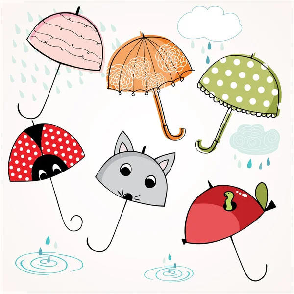 Lovely umbrellas — Stock Vector