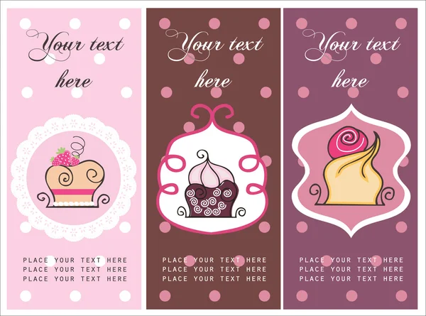 Cake invitation set Vector Graphics