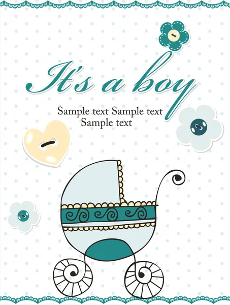 Baby boy announcement card — Stock Vector