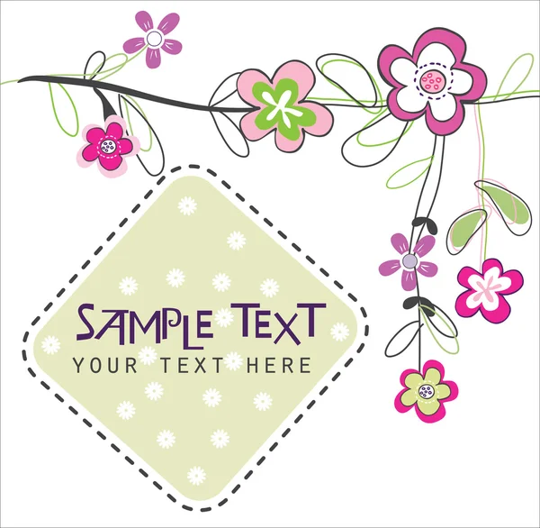 Doodle tarjeta de flores — Vector de stock