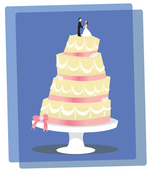 Vanilya düğün pastası — Stok Vektör