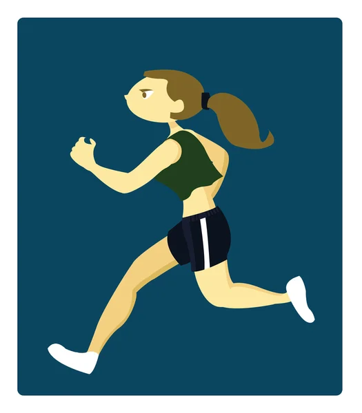 A Young Athletic Woman Running — Stock Vector