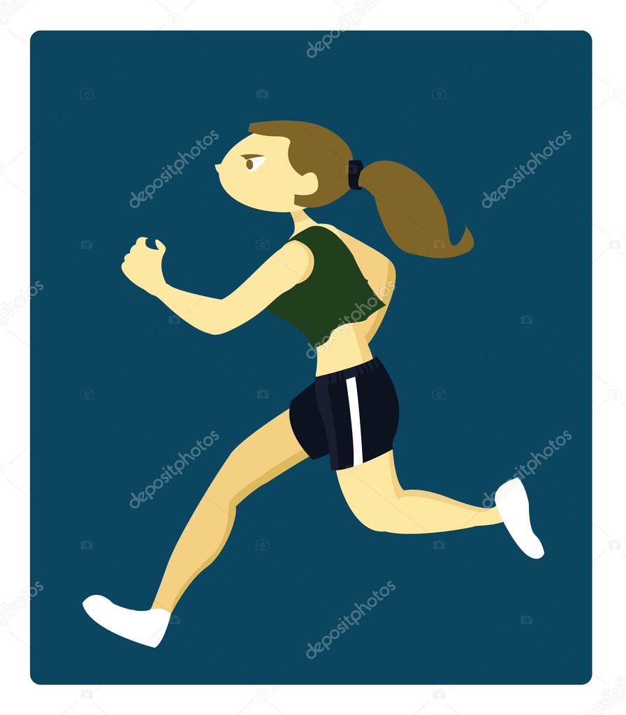 A Young Athletic Woman Running