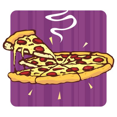 çizilmiş biberli pizza teslim