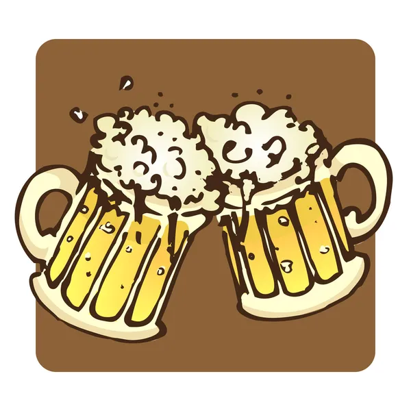 Tasses à bière — Image vectorielle