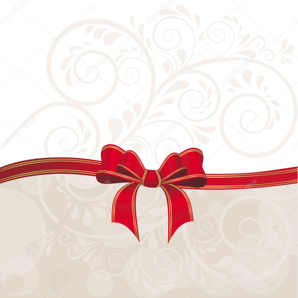 Background with ornaments and ribbon