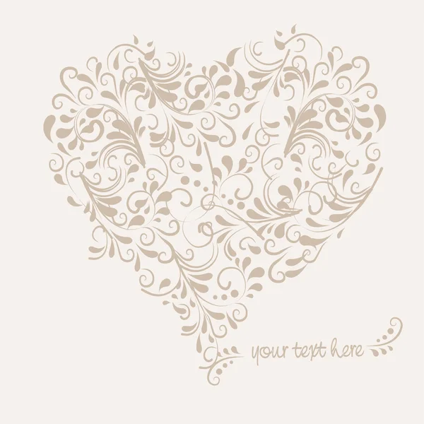 Background in beige with hearts — Stock Vector
