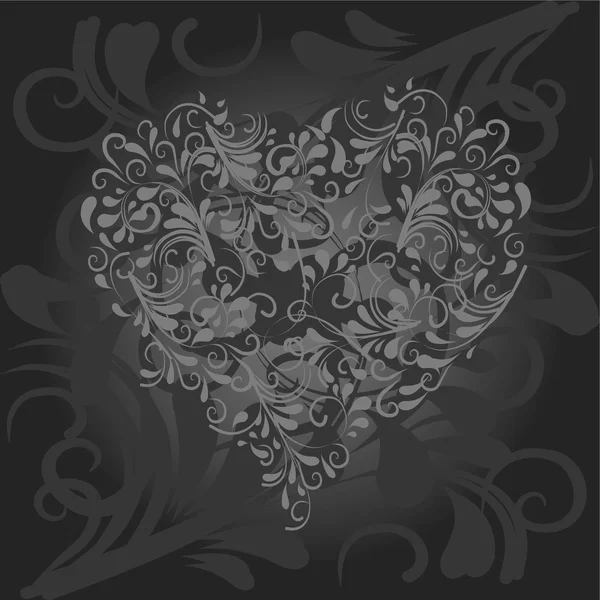 Background in black with hearts — Stock Vector