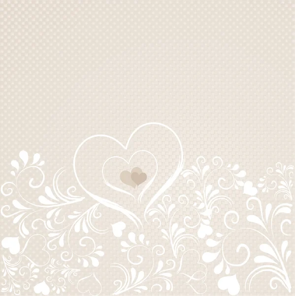 Background in beige with hearts — Stock Vector