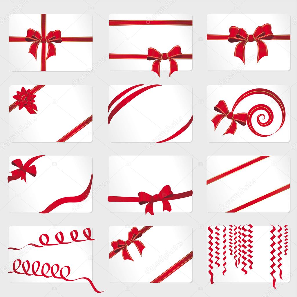 set of red ribbons