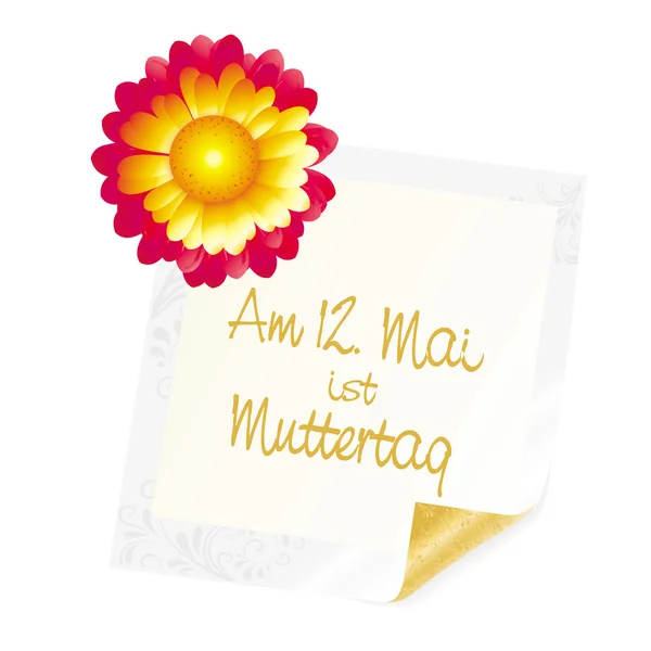 Blume mit Memo "murtertag" — Stockvektor