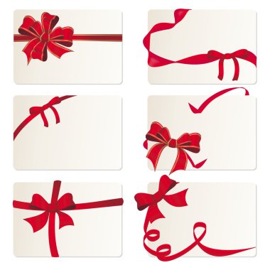 Set of red ribbons clipart