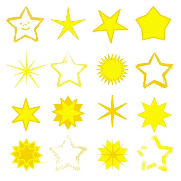 Set mit 16 Sternen — Stock Vector
