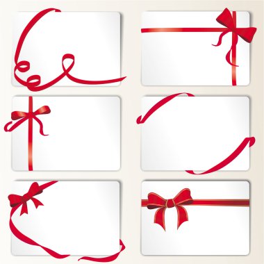 Set of red ribbons clipart