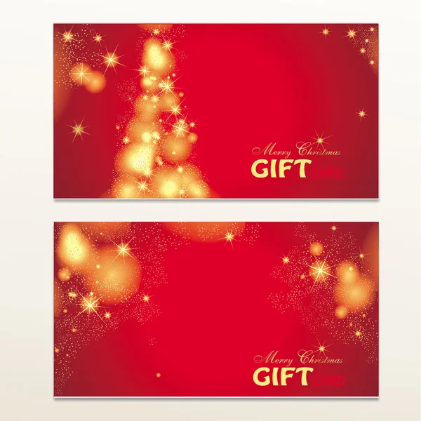 Merry Christmas Gift Card Set — Stock Vector