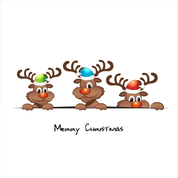 Funny reindeer — Stock Vector