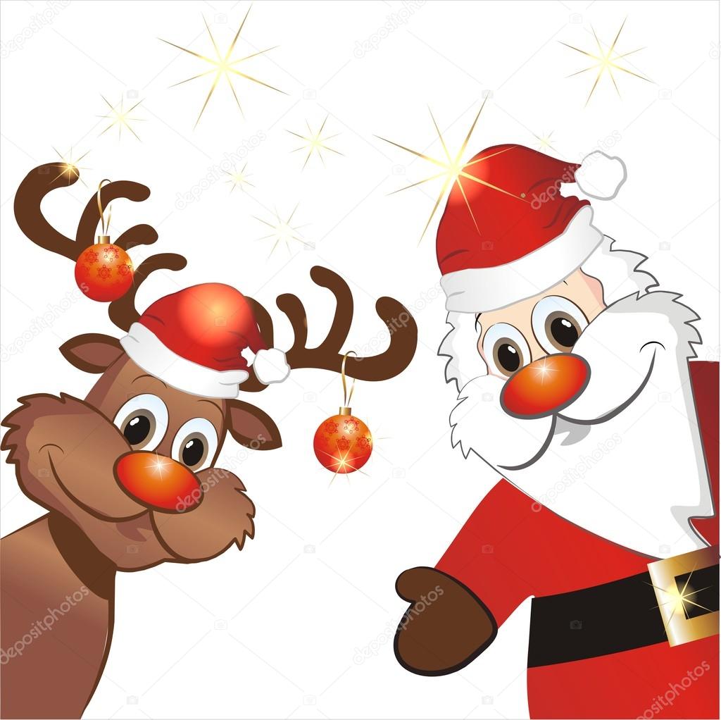 Funny reindeer and Santa Claus Stock Vector Image by ©lienchen020-2 ...