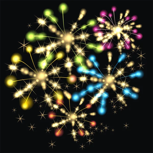 Hermoso vector de fuegos artificiales — Vector de stock