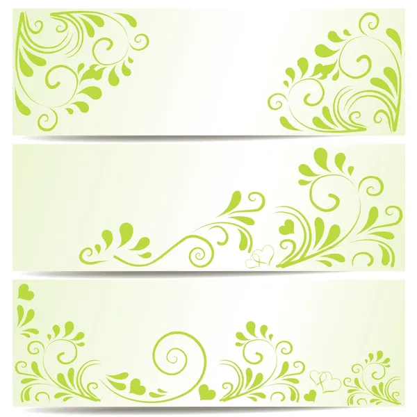 Set of three banner with ornaments — Stock Vector