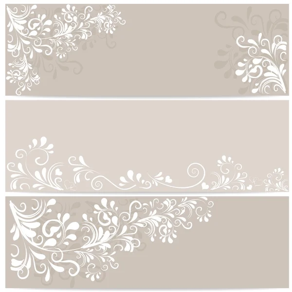 Set of three banner with ornaments — Stock Vector