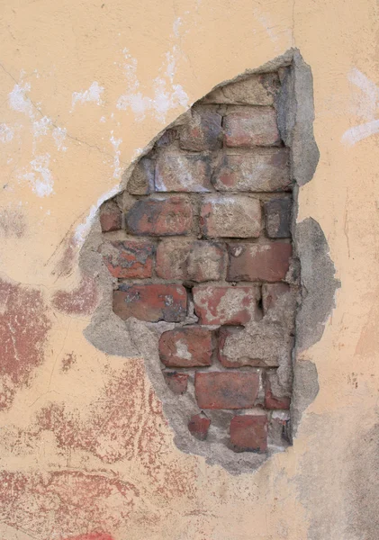 Stary mur z rozpadające się tynk — Zdjęcie stockowe