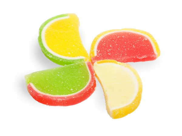 Geléia de frutas multicoloridas como fatias cítricas — Fotografia de Stock