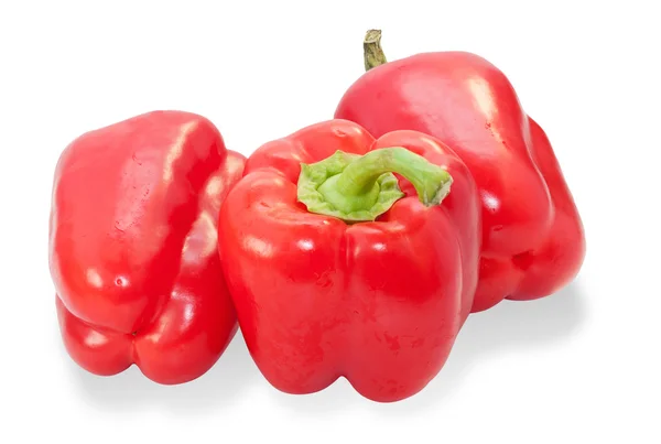 Tres pimientos rojos — Foto de Stock