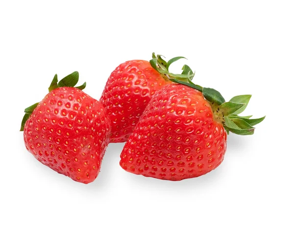 Tre bär mogna jordgubbar — Stockfoto