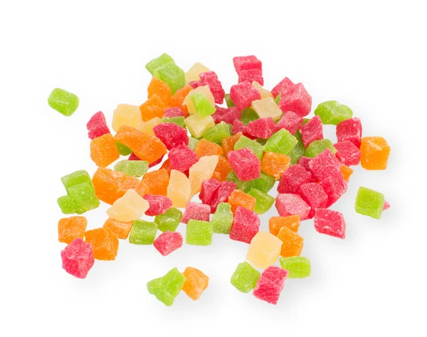 Cubes colorés fruits secs isolés — Photo