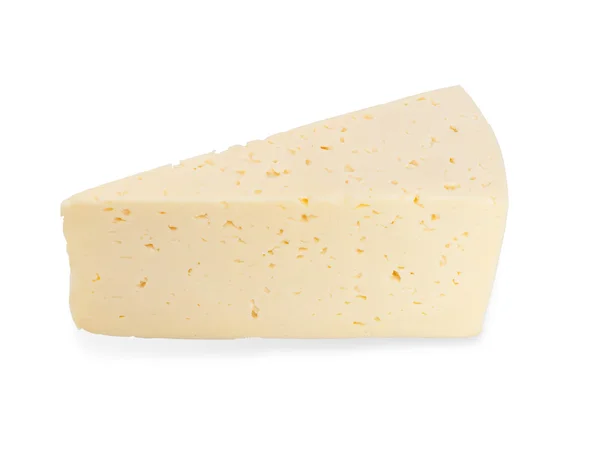 Trekantig bit ost med hål isolerade — Stockfoto