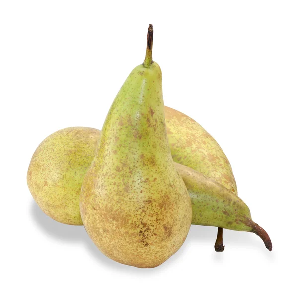 Three yellow-green pear isolated — Stock Photo, Image