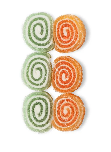 Sweet  jujubes, twisted spiral isolated — Stock Photo, Image