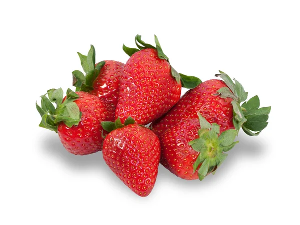 Several berries ripe strawberries isolated — Stock Photo, Image