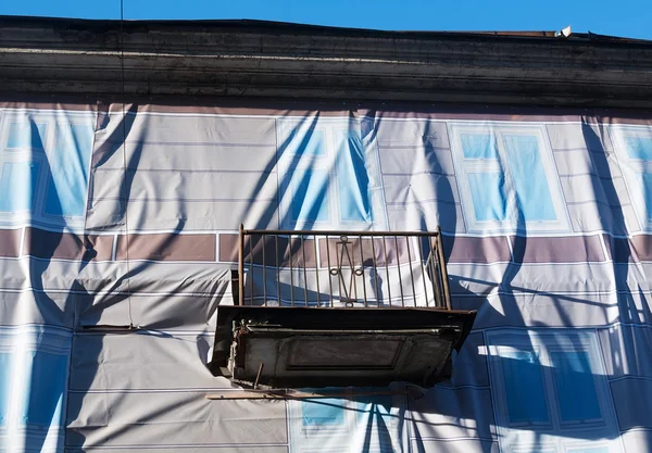 Detail of house wall with balcony — Stock Photo, Image