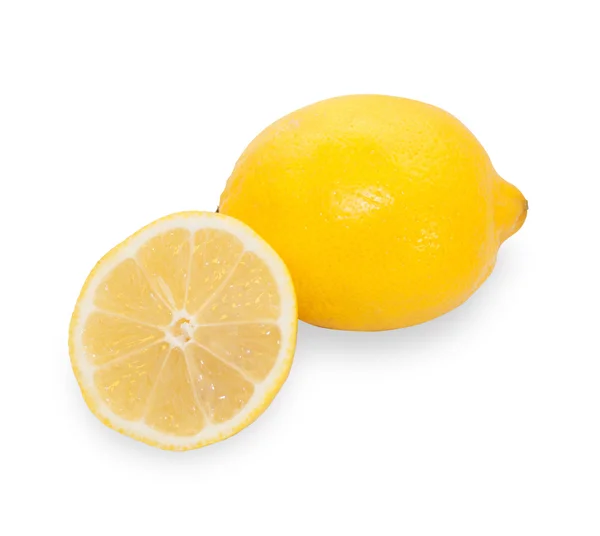 Dois limão amarelo maduro isolado — Fotografia de Stock
