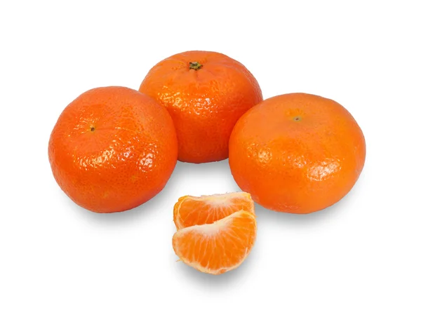 Several tangerines, isolated — Stock Photo, Image