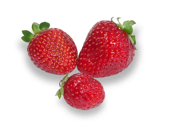 Några bär mogna jordgubbar isolerade — Stockfoto