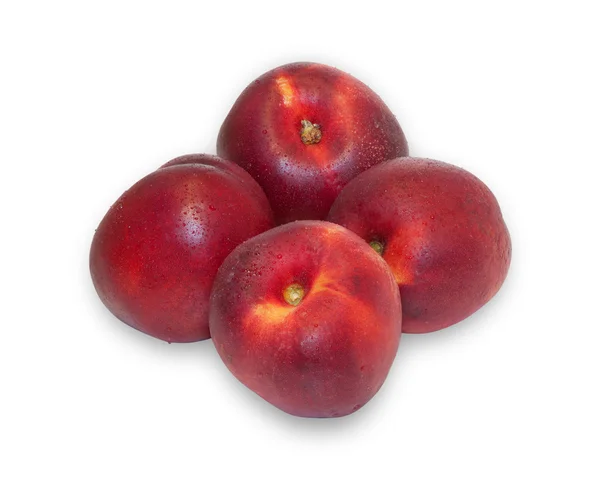 Four ripe nectarine isolated — Stock Photo, Image
