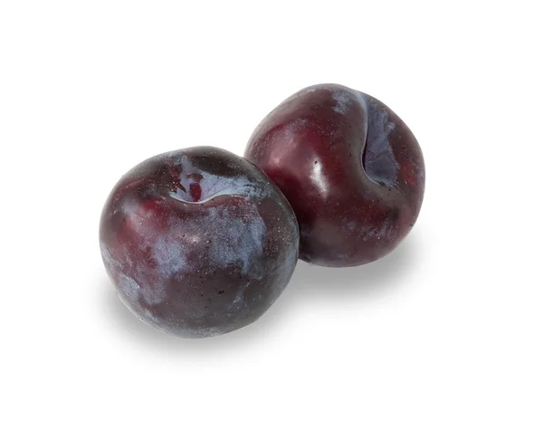 Two ripe plums isolated — Stock Photo, Image