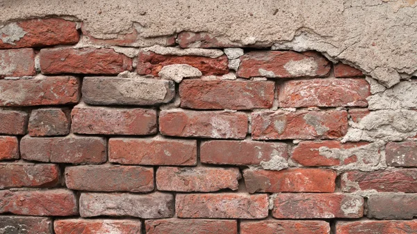 Texture of red brick wall cracked — Stock Photo, Image
