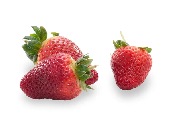 Three strawberries isolated — Stock Photo, Image