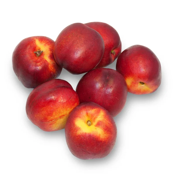 Several red and yellow nectarines isolated — Stock Photo, Image