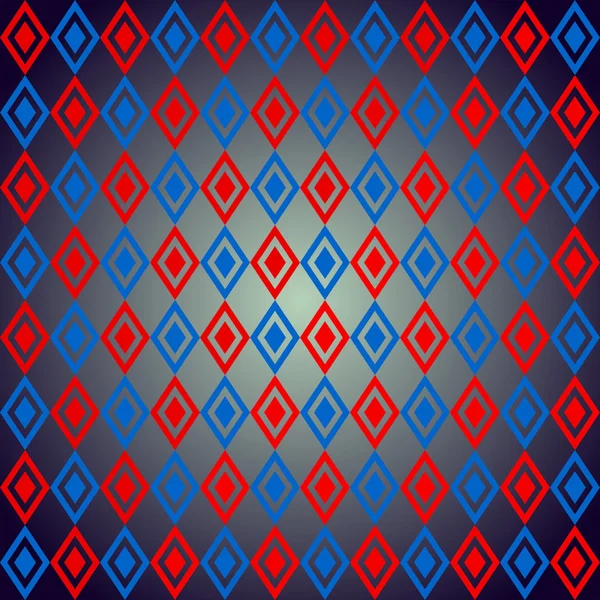 Dibujo rombo patrón abstracto, rojo y azul — Archivo Imágenes Vectoriales