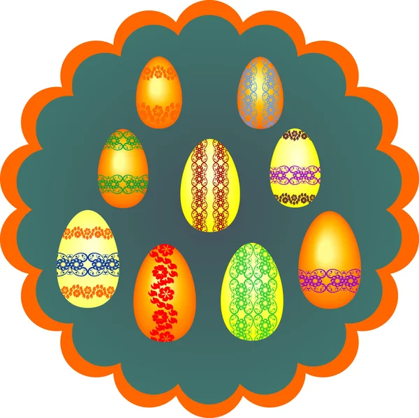 Painted eggs for Easter — Stock Vector